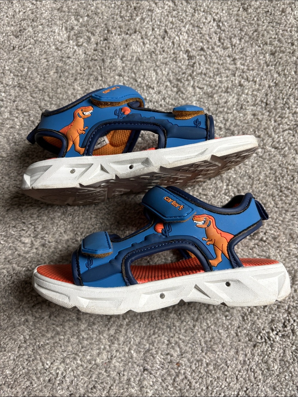 Carter's toddler dinosaur Blue and Orange Sandals